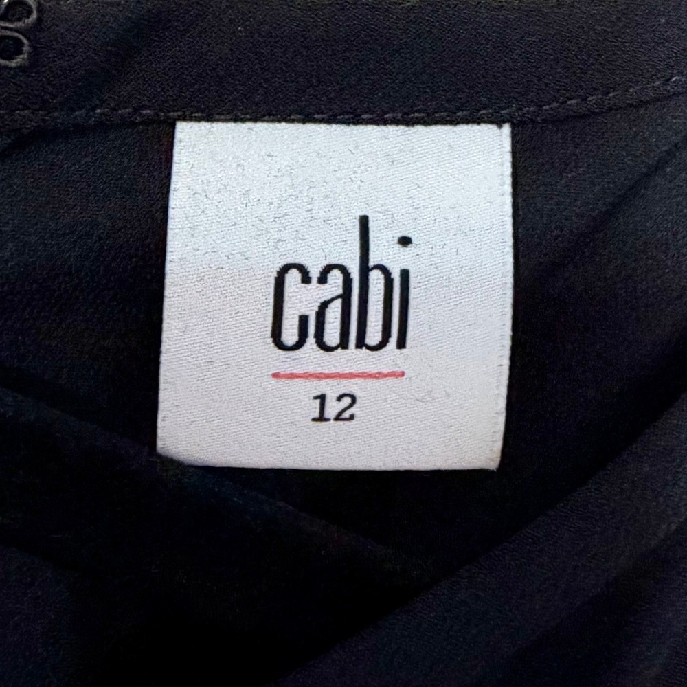 Cabi Grace Jumpsuit Size 12 Black Zip Front Sleeveless Wide Leg Style 3340 - Picture 5 of 10